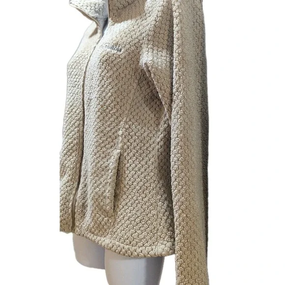 Columbia Women's Sherpa Full Zip Ivory Jacket Sz S - Picture 5 of 8